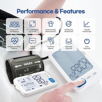 HuBDIC HubiCare Bluetooth Blood Pressure Monitor, Adjustable XL Large Cuff - Image 4