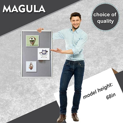 Magula Enclosed Bulletin Board Tamper-Proof Dispaly Case, Aluminium Frame - Image 2