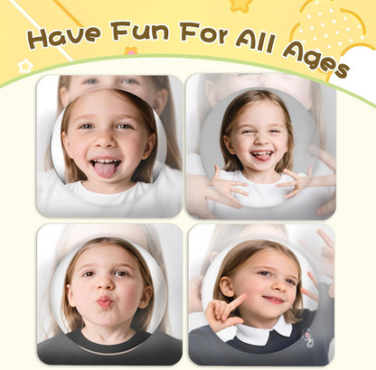 Large Shatterproof 10" Acrylic Wall Mirror with LifetimeWarranty, Bubble Lens Easy-Clean Smudge-Resistant Surface, No-Tool Wall Mount for Nursery Daycare Playroom Montessori Classroom, 4PACK