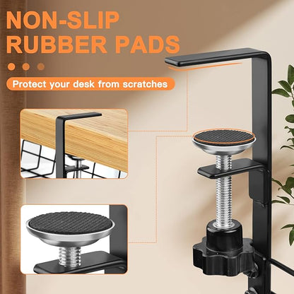 NoDrill 2 Pack 15.7" Under Desk Cable Management Tray, Sturdy Metal Cord - Image 5