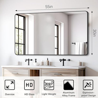FORBATH Bathroom Mirror 30" x 55", Large Rectangular Wall Mirror - Image 7