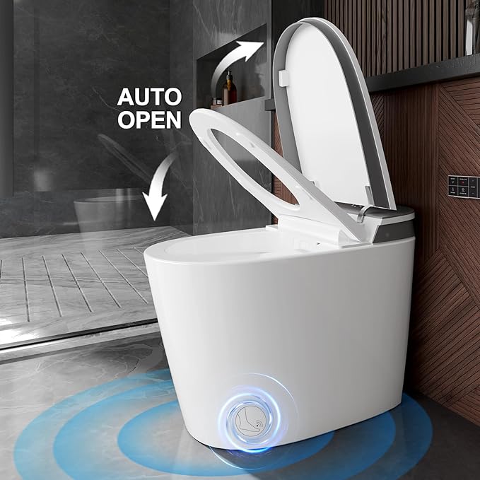 Smart Toilet with Bidet Built in, Heated Bidet, Auto Open/Close Lid, Foot - Image 2