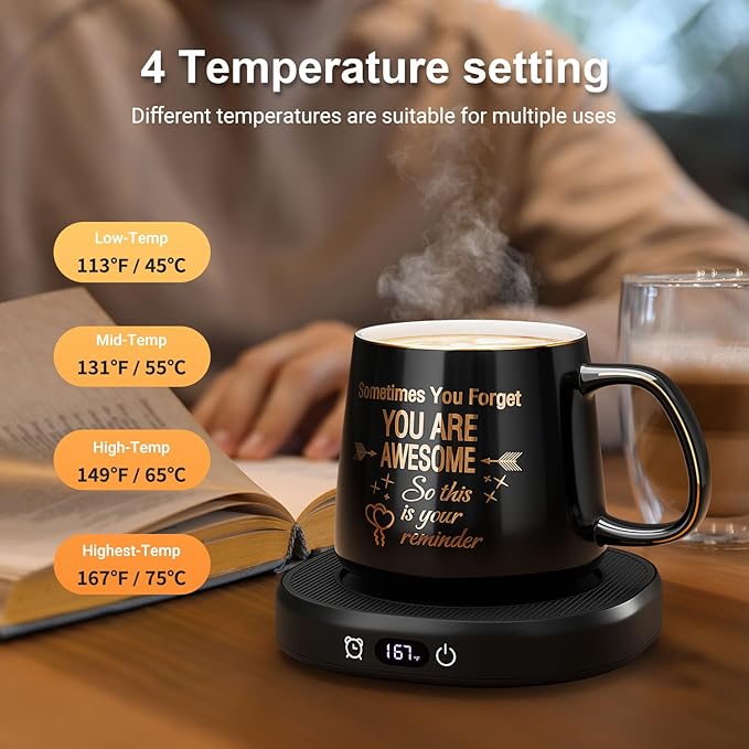 Coffee Mug Warmer & You are Awesome Mug Set, Electric Cup Warmer - Image 5