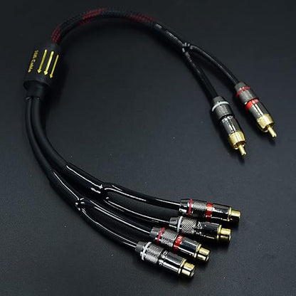 Arklove 1ft Shielded RCA Plug Splitter Stereo Audio Video Cable 2 Male to 4 - Image 7