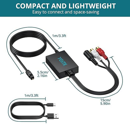 YGiTK 192kHz DAC Digital to Analog Audio Converter SPDIF to RCA+3.5mm Converter - Image 6