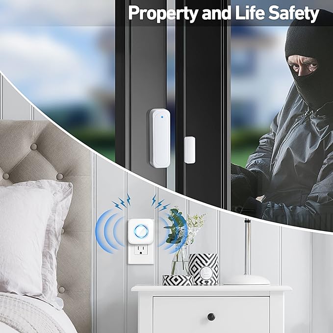Door Chime, Satisure Wireless Door Open Contact Sensor Alarm Chime - Image 4
