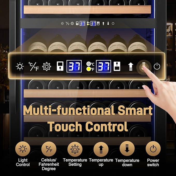 24" Inch Dual-Zone Wine Fridge, Freestanding/Built-in Wine Cooler Refeigerator - Image 2