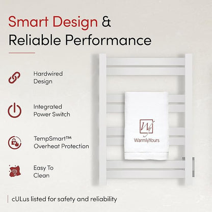 WarmlyYours Heated Towel Warmer Rack, Integrated On/Off Switch - Image 4