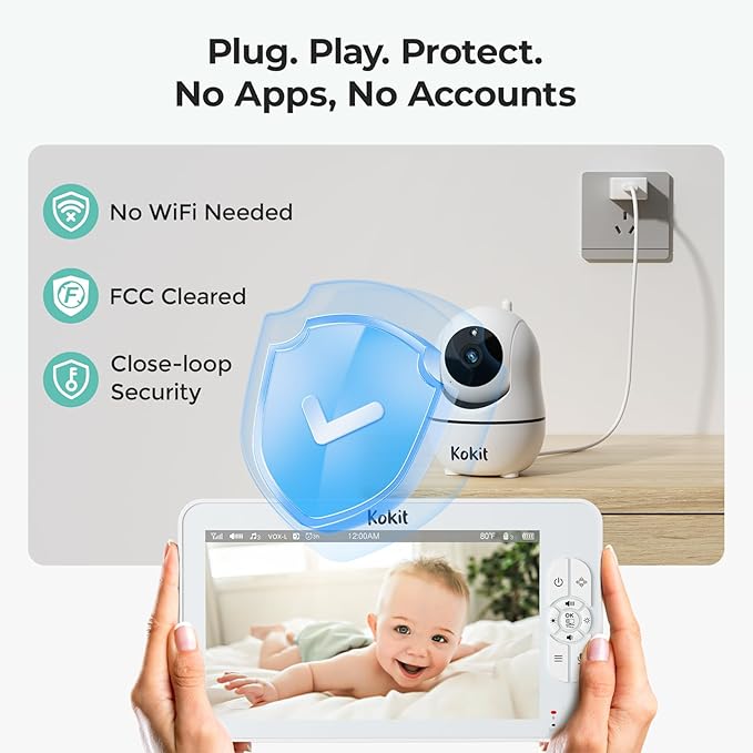 7" 1080P Full HD Split-Screen Baby Monitor, 100 Hrs 5000mAh Battery Runs 4 Days - Image 9