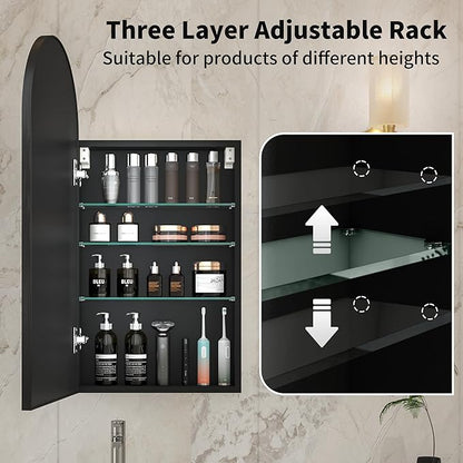 16 x 32 Black Bathroom Medicine Cabinet - Image 7