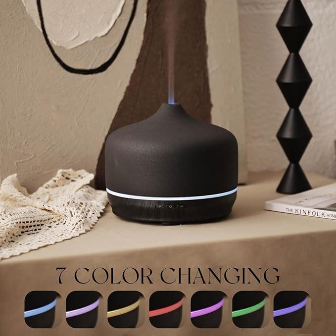 Porseme 500ml Ceramic Essential Oil Diffuser Aromatherapy Ultrasonic Cool Mist - Image 3