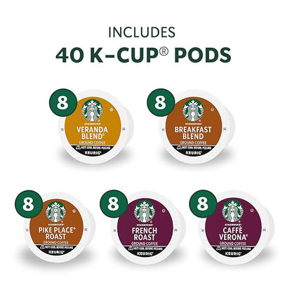 Starbucks K-Cup Coffee Pods, Starbucks Blonde, Medium and Dark Roast Hot or - Image 2