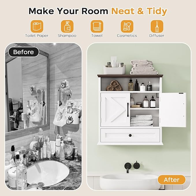 Bathroom Wall Cabinet, Wall Mounted Medicine Cabinet - Image 5