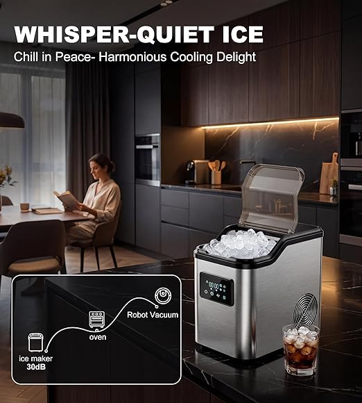 Nugget Ice Makers Countertop, Portable Pebble Ice Machine - Image 7