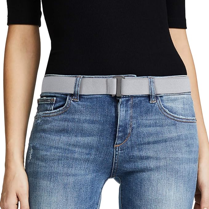 JASGOOD Women No Show Stretch Belt Elastic Web Strap Belt by JASGOOD