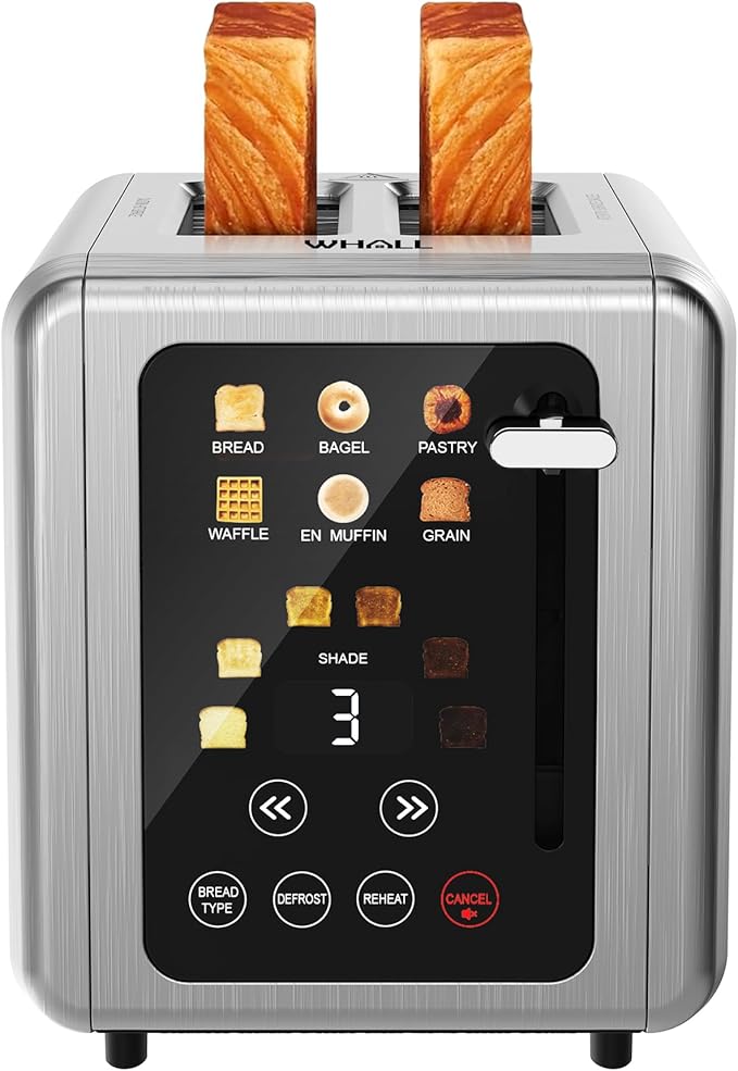 WHALL Touch Screen Toaster 2 Slice, Smart Digital Toaster by WHALL