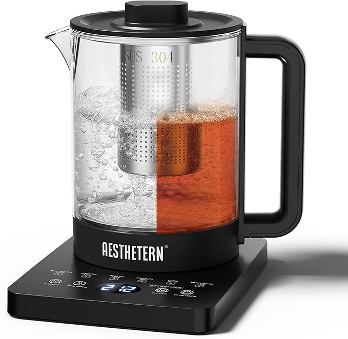 Electric Tea Kettle with Infuser Temperature Control and Automatic Shut Off 24 by Aesthetern