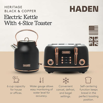 Haden Heritage 4 Slice Wide Slot Stainless Steel Toaster Bundled - Image 2