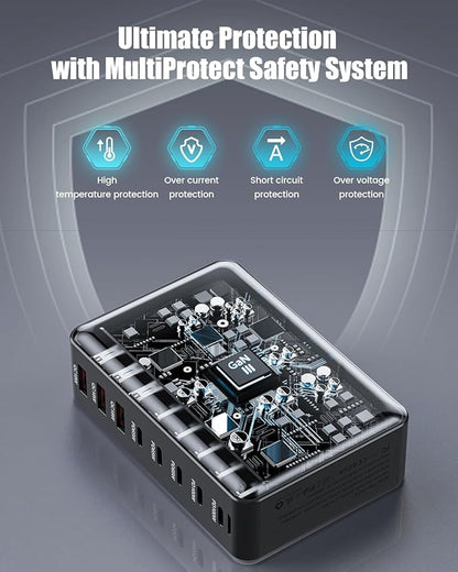 440W USB C Charger Block, 8-Port USB C Charging Station GaN IV Travel - Image 7