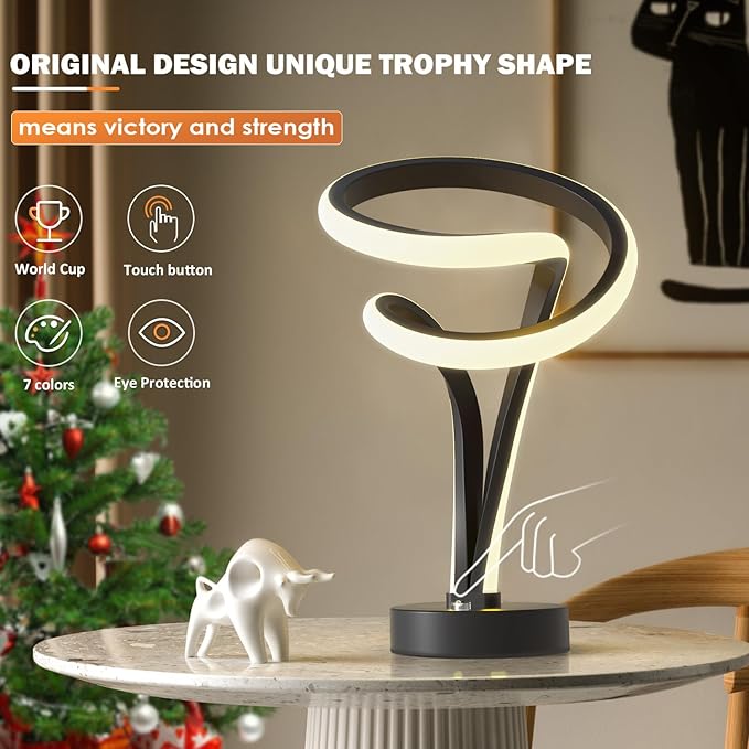 airnasa Modern Spiral RGB Table Lamp, 7 Colors 10 Light Modes LED, Touch - Image 2