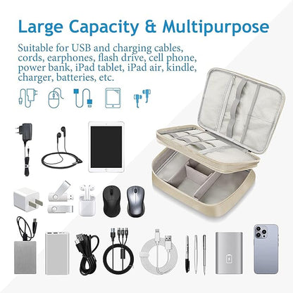 Electronics Travel Organizer, Double Layer Cable Organizer Bag Waterproof - Image 6