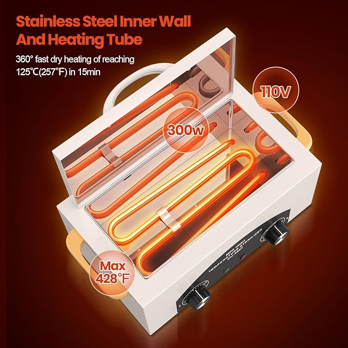 High Temperature Metal Tool Cleaner Machine, 2L Dry Heat Cleaning Box - Image 3