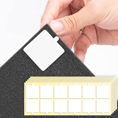 Sonicism Pyramid Sound Proof Foam Panels Double Sided Tape Squares 60 Pack by Sonicism