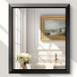 USHOWER Black Wall Mirror, 30x36 Bathroom Mirror, Beveled Rectangular Wall by USHOWER