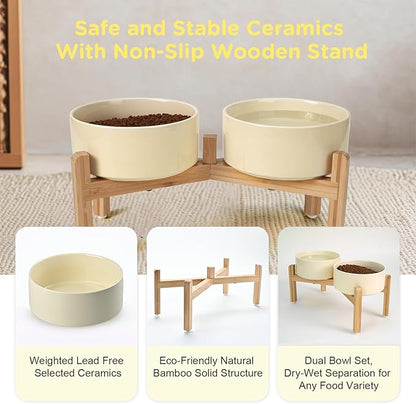 SPUNKYJUNKY Elevated Dog Bowls Ceramic, 7.3'' Dogs Food Water Bowls Raised - 42 - Image 6
