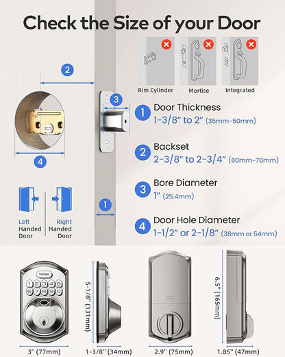 TEEHO TE012W WiFi Smart Lock, Fingerprint Door Lock - Image 5