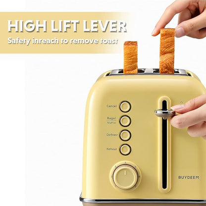 BUYDEEM DT620 2-Slice Toaster, Extra Wide Slots, Retro Stainless Steel - Image 3