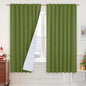 LAMIT 100% Blackout Linen Curtains 63 Inches Long, Linen Textured Living Room by LAMIT
