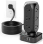 Flat Plug Power Strip Tower, TenTrend Dual PD 20W USB-C Surge Protector by TenTrend