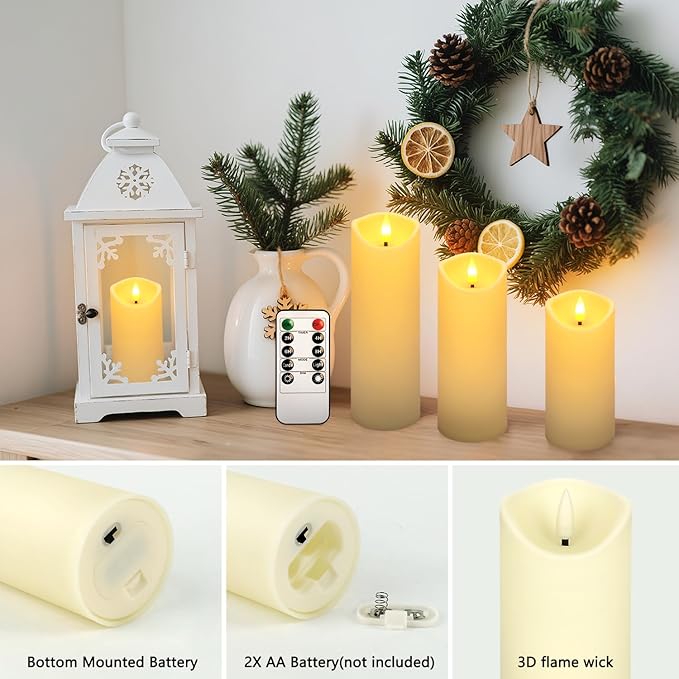24 Packs of flameless LED Pillar Candles - Image 6