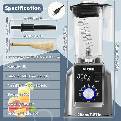 Professional Blenders for Kitchen 2200W High-Powered Blender for Smoothies - Image 6