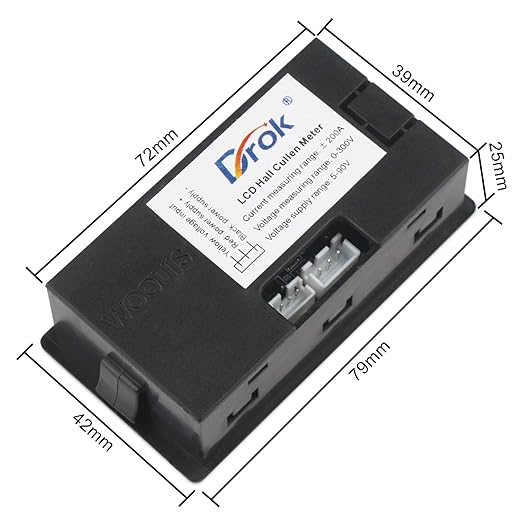 DROK Battery Monitor, Amp Volt Power Watt Meter DC 0-300V 200A STN LCD Display - Image 7