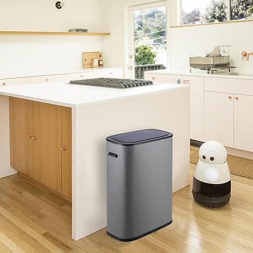 14.5 Gal/55L Trash Can with Lid, Automatic Touchless Garbage Can with - Image 2