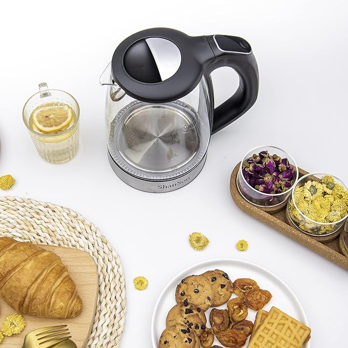 ShanSon 1.7L Electric Glass Kettle 1500W Temperature Control Fast Water Boiler - Image 6