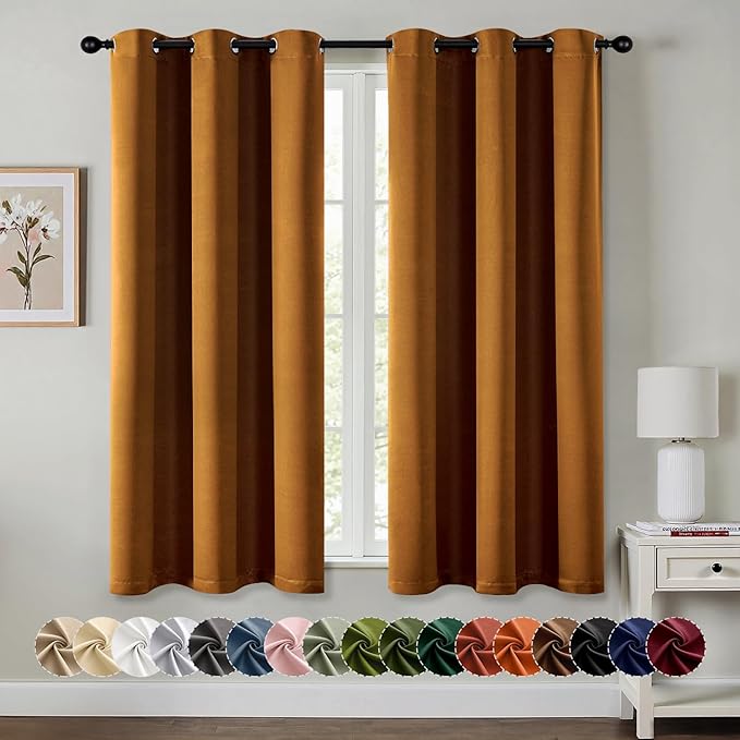 MIULEE Gold Brown Blackout Curtains by MIULEE