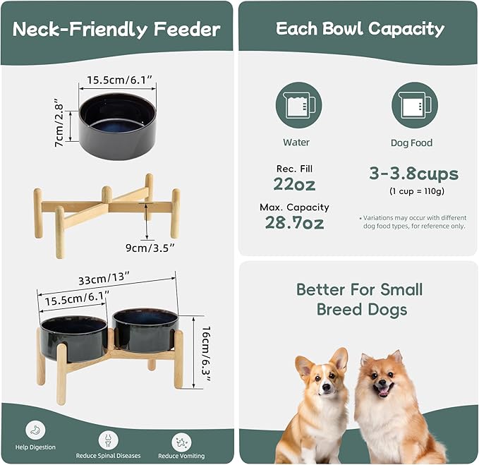 Ceramic 6.1inch Raised Dog Bowl - Image 2