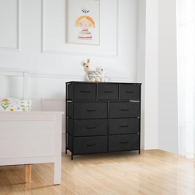 Dresser for Bedroom with 9 Drawers, Chest of Drawers, Storage Drawers Organizer - Image 8