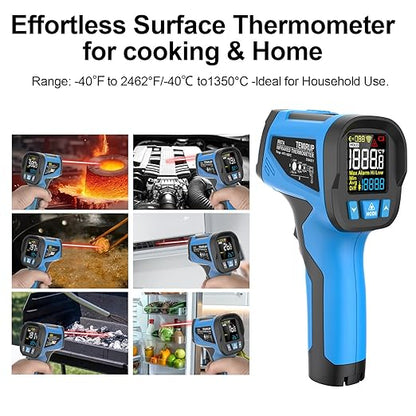 TEMIRUP Infrared Thermometer Temperature Gun -40℉ to 2462℉, 30:1 High Temp - Image 7