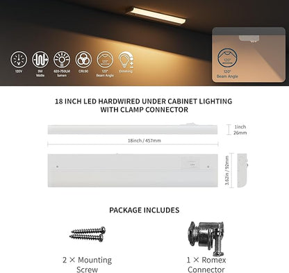 ZAGO 18 Inch LED Hardwired Under Cabinet Lighting - Image 2