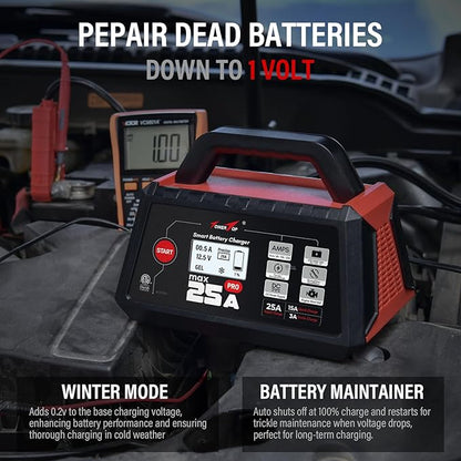 TowerTop 25A Max Pro Battery Charger: 12V Fully Automatic Smart Trickle Charger - Image 5