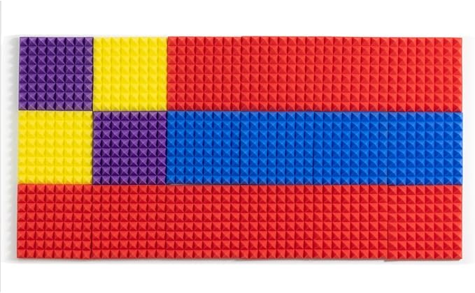 Sonicism Acoustic Panels Self-Adhesive Pyramid 12 Pack, 35kg/m³High Density - Image 3
