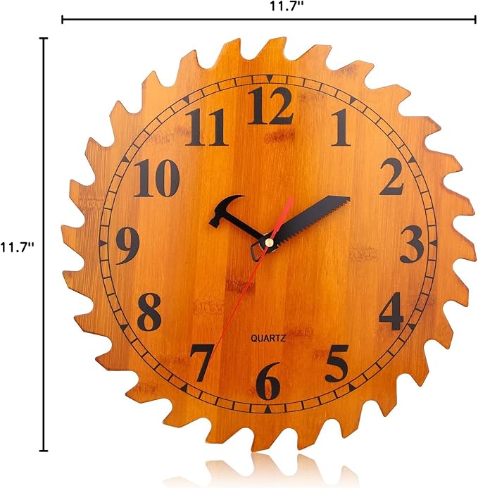 CIGERA 12 Inch Wood Wall Clock - Image 9