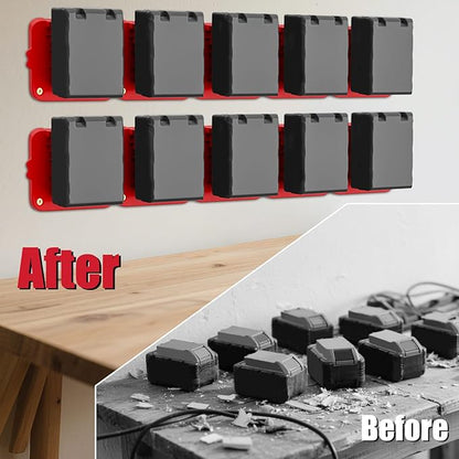Battery Holder Compatible for Milwaukee 18V Battery, Wall Mount Batteries - Image 3