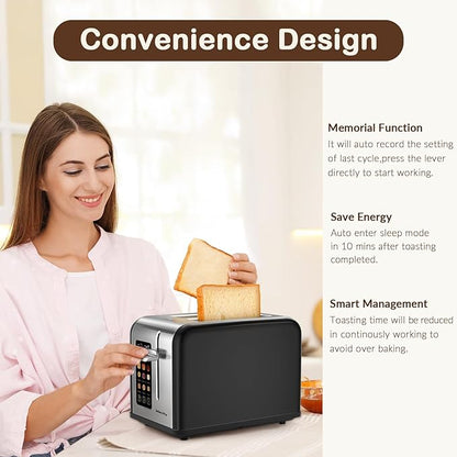 Mecity 2 Slice Touch Screen Toaster, 1.5" Wide Slot, Stainless Steel Smart - Image 5