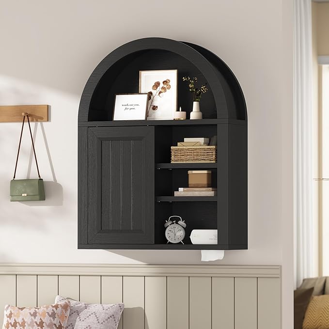 Arched Bathroom Wall Cabinet, 23.6 x 30.3'' Over The Toilet Cabinet - Image 8
