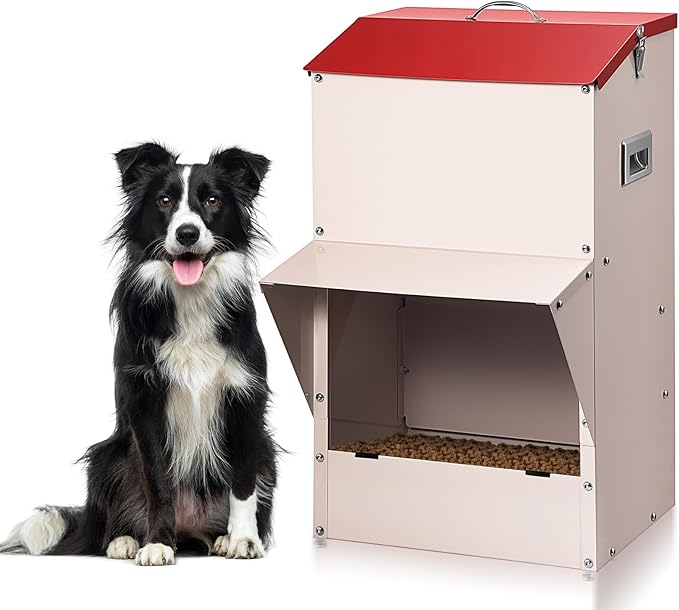 Automatic Dog Feeder Large Breed, 50 LB Capacity Outdoor Pet Food Dispenser by Unknown